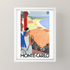 1930 MONTE CARLO Tennis Monaco Travel Poster Mini Art Print