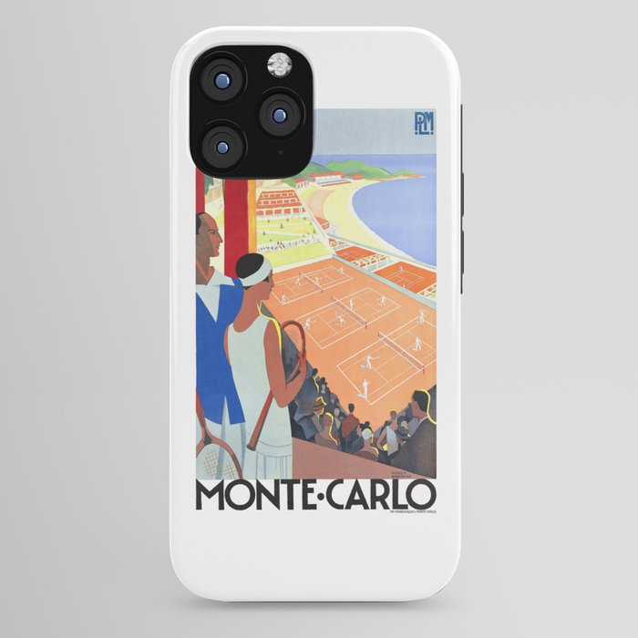 1930 MONTE CARLO Tennis Monaco Travel Poster iPhone Case