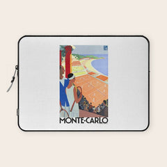 1930 MONTE CARLO Tennis Monaco Travel Poster Laptop Sleeve