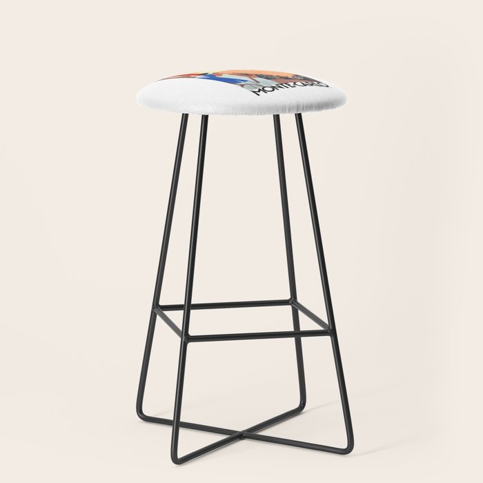 1930 MONTE CARLO Tennis Monaco Travel Poster Stool