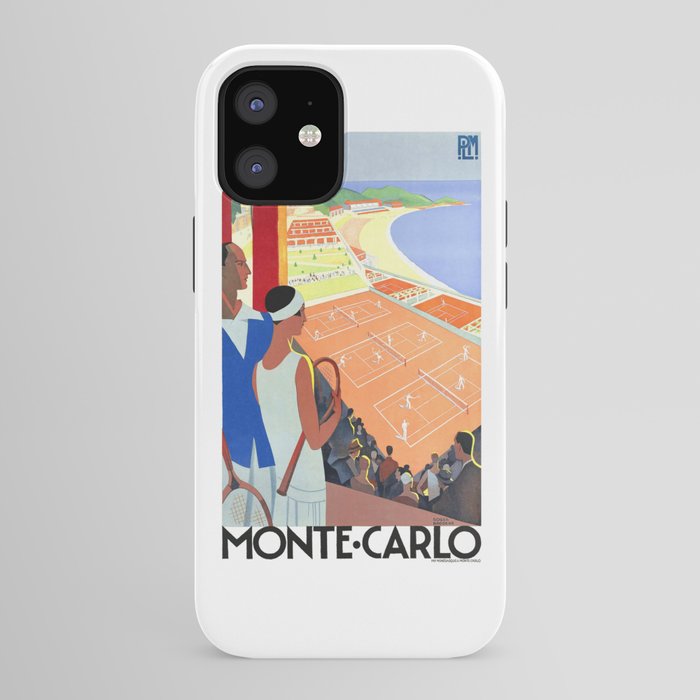 1930 MONTE CARLO Tennis Monaco Travel Poster iPhone Case