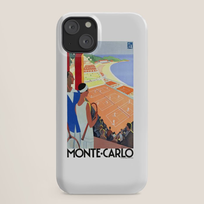 1930 MONTE CARLO Tennis Monaco Travel Poster iPhone Case