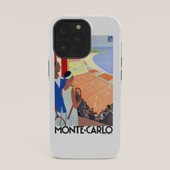 1930 MONTE CARLO Tennis Monaco Travel Poster iPhone Case