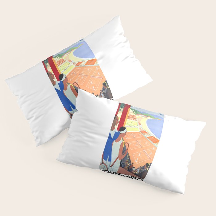 1930 MONTE CARLO Tennis Monaco Travel Poster Pillow Sham