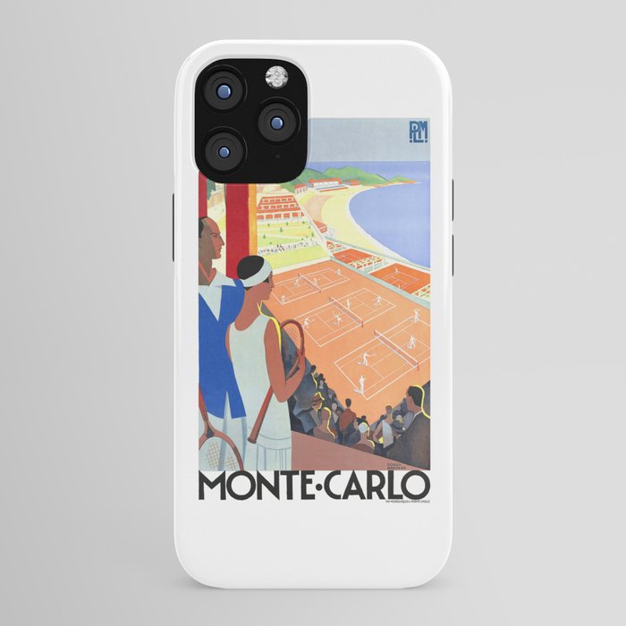1930 MONTE CARLO Tennis Monaco Travel Poster iPhone Case