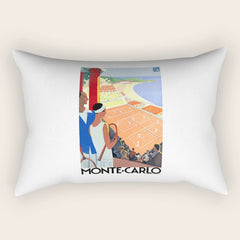 1930 MONTE CARLO Tennis Monaco Travel Poster Rectangular Pillow