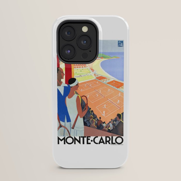 1930 MONTE CARLO Tennis Monaco Travel Poster iPhone Case