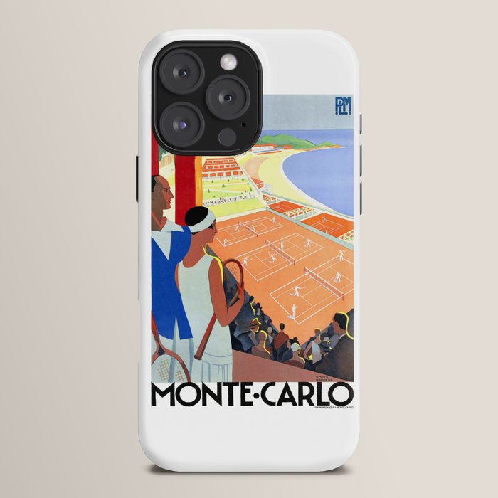 1930 MONTE CARLO Tennis Monaco Travel Poster iPhone Case