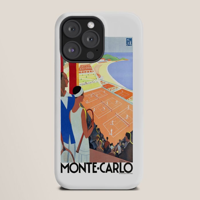 1930 MONTE CARLO Tennis Monaco Travel Poster iPhone Case