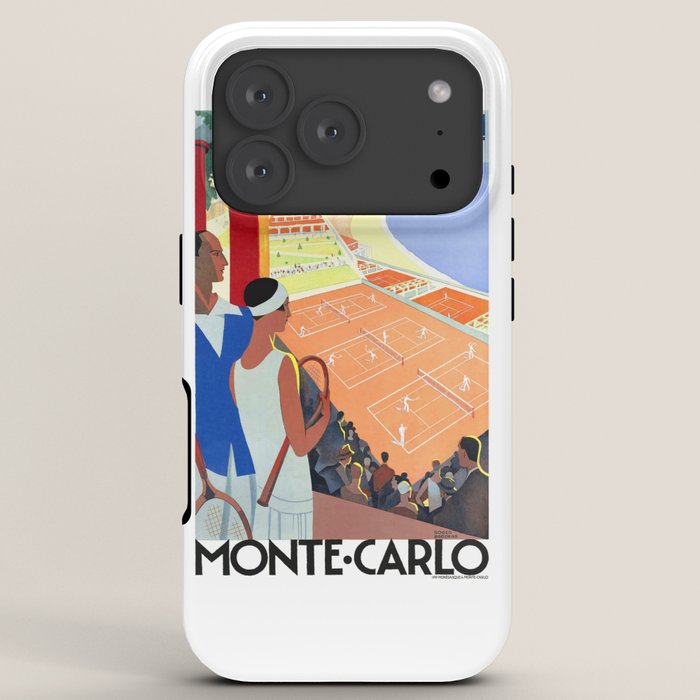 1930 MONTE CARLO Tennis Monaco Travel Poster iPhone Case