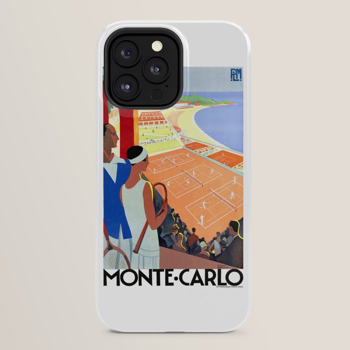 1930 MONTE CARLO Tennis Monaco Travel Poster iPhone Case