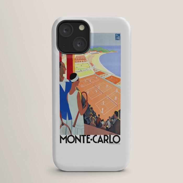 1930 MONTE CARLO Tennis Monaco Travel Poster iPhone Case