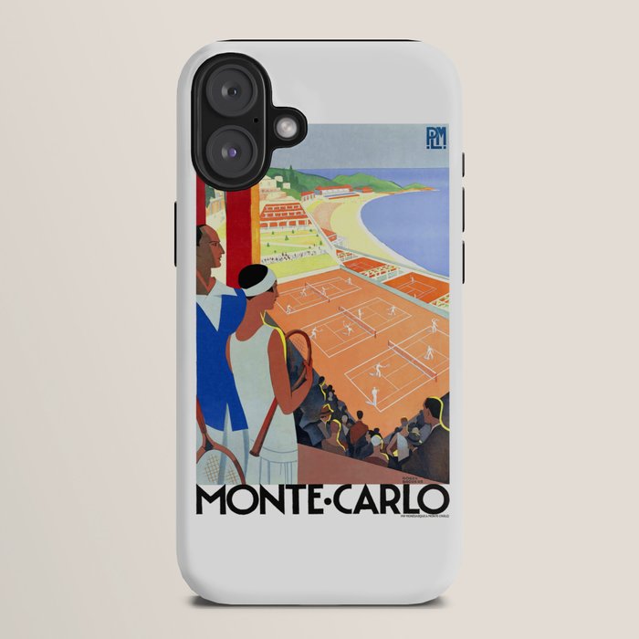 1930 MONTE CARLO Tennis Monaco Travel Poster iPhone Case