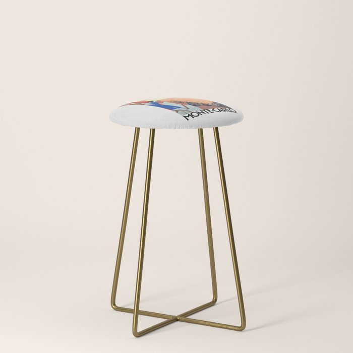 1930 MONTE CARLO Tennis Monaco Travel Poster Stool