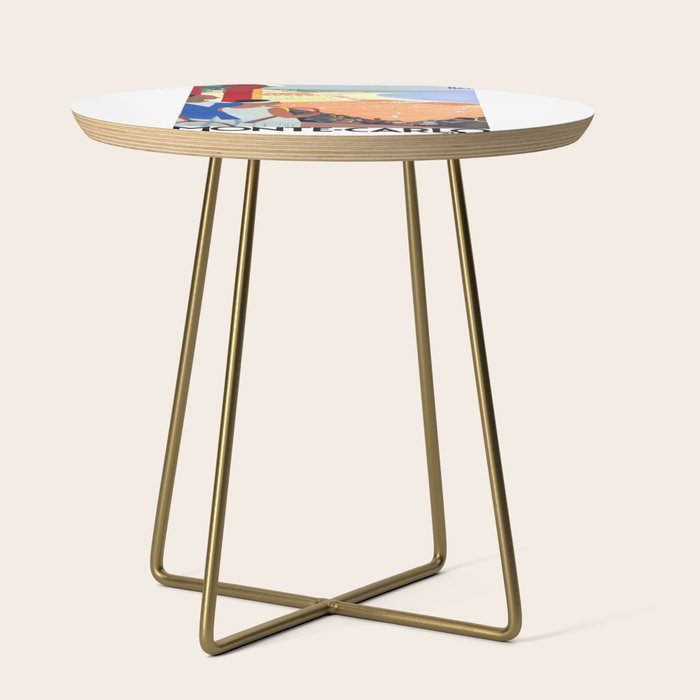 1930 MONTE CARLO Tennis Monaco Travel Poster Side Table