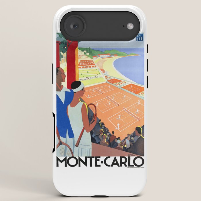 1930 MONTE CARLO Tennis Monaco Travel Poster iPhone Case