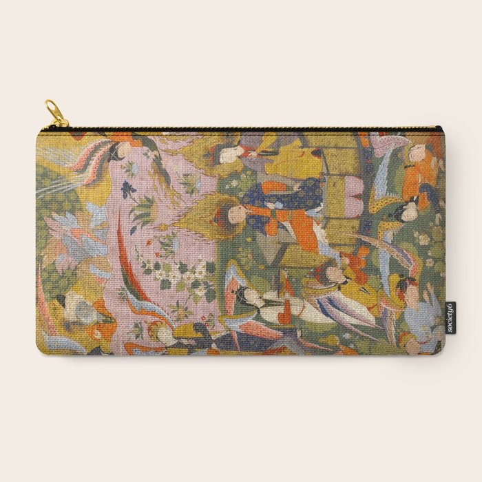(Book of omens) Angels bow before Adam and Eve in Paradise Islamic Antique Art  Carry All Pouch
