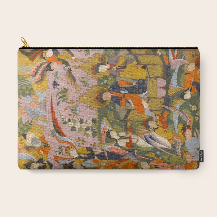 (Book of omens) Angels bow before Adam and Eve in Paradise Islamic Antique Art  Carry All Pouch
