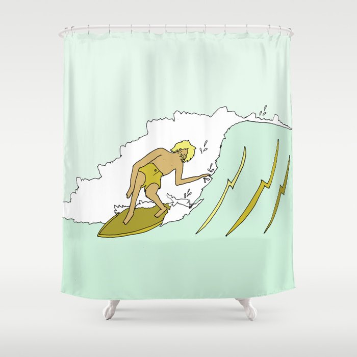 70s outer banks surf // retro surf by surfy birdy Shower Curtain