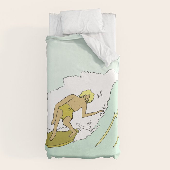 70s outer banks surf // retro surf by surfy birdy Duvet Cover