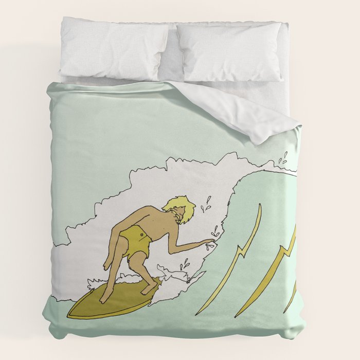 70s outer banks surf // retro surf by surfy birdy Duvet Cover