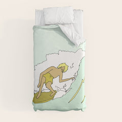 70s outer banks surf // retro surf by surfy birdy Duvet Cover