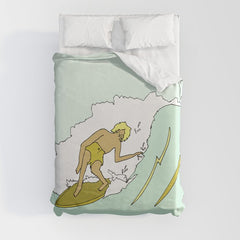 70s outer banks surf // retro surf by surfy birdy Duvet Cover
