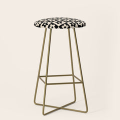 90s flowers checkers cream and black Stool