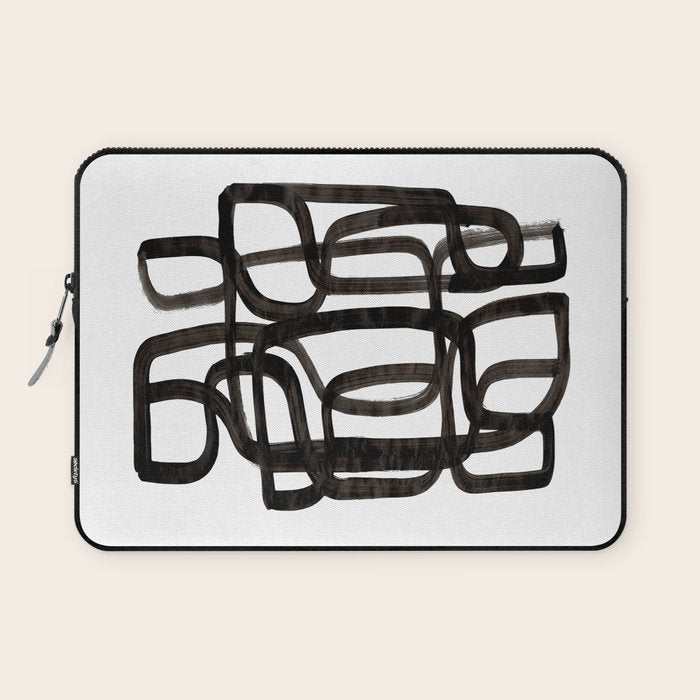 Writing On The Wall' Mid Century Modern Fun Abstract Shapes  Laptop Sleeve