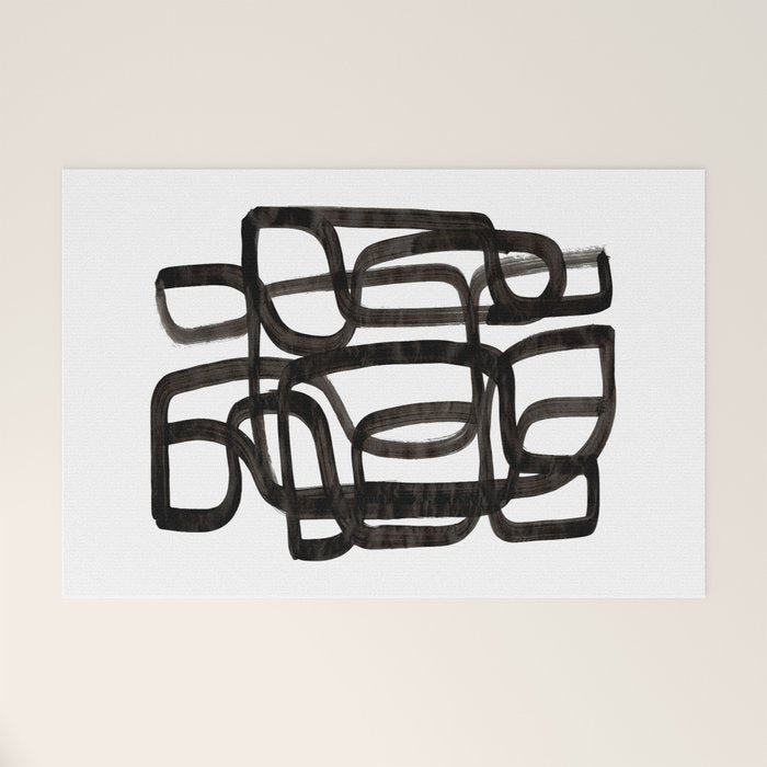 Writing On The Wall' Mid Century Modern Fun Abstract Shapes  Welcome Mat