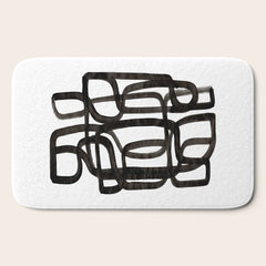 Writing On The Wall' Mid Century Modern Fun Abstract Shapes  Bath Mat