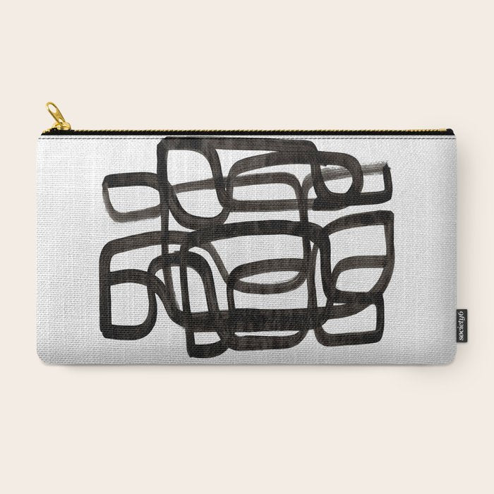 Writing On The Wall' Mid Century Modern Fun Abstract Shapes  Carry All Pouch