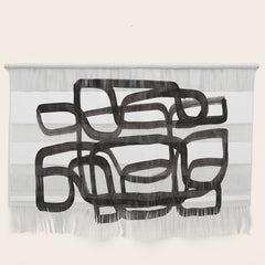 Writing On The Wall' Mid Century Modern Fun Abstract Shapes  Wall Hanging
