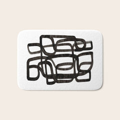 Writing On The Wall' Mid Century Modern Fun Abstract Shapes  Bath Mat