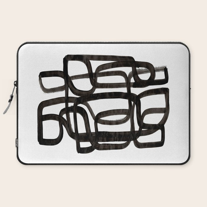Writing On The Wall' Mid Century Modern Fun Abstract Shapes  Laptop Sleeve