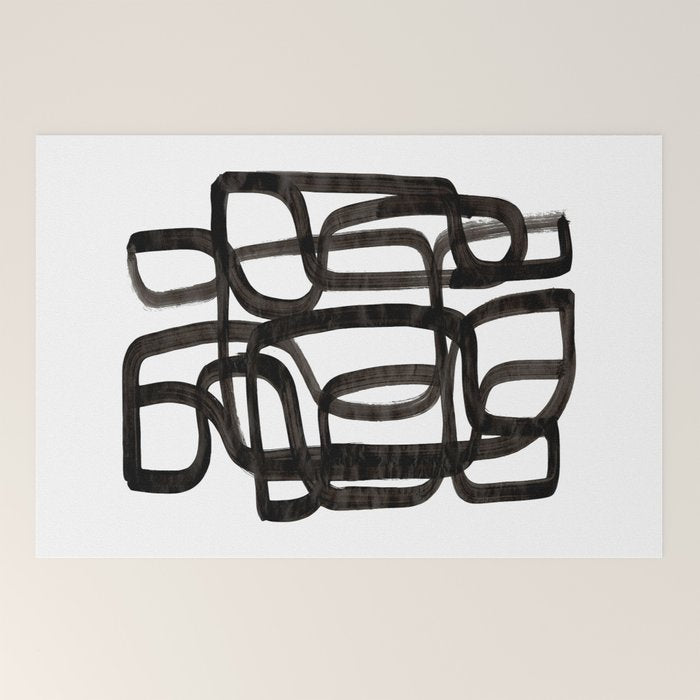 Writing On The Wall' Mid Century Modern Fun Abstract Shapes  Welcome Mat