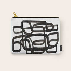 Writing On The Wall' Mid Century Modern Fun Abstract Shapes  Carry All Pouch