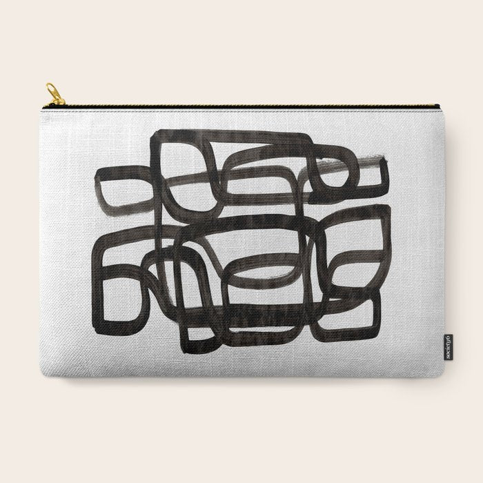 Writing On The Wall' Mid Century Modern Fun Abstract Shapes  Carry All Pouch