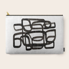 Writing On The Wall' Mid Century Modern Fun Abstract Shapes  Carry All Pouch