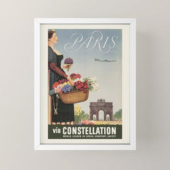 1950s Paris Vintage Travel Poster Mini Art Print