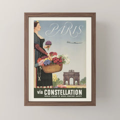 1950s Paris Vintage Travel Poster Mini Art Print