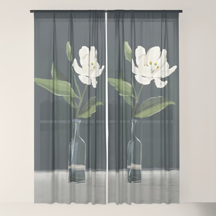 A flower in a vase Window Curtain