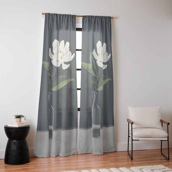 A flower in a vase Window Curtain