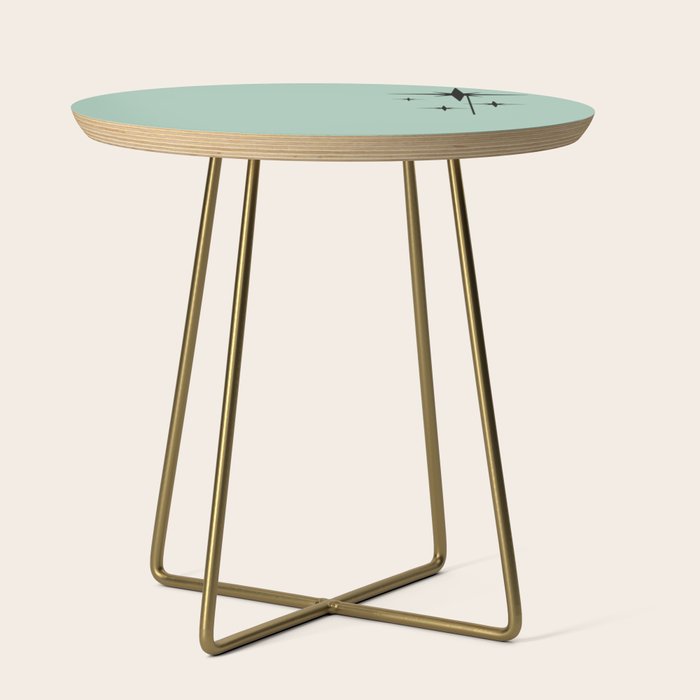 1950s Atomic Age Retro Starbursts in Aqua Mint and Black Side Table