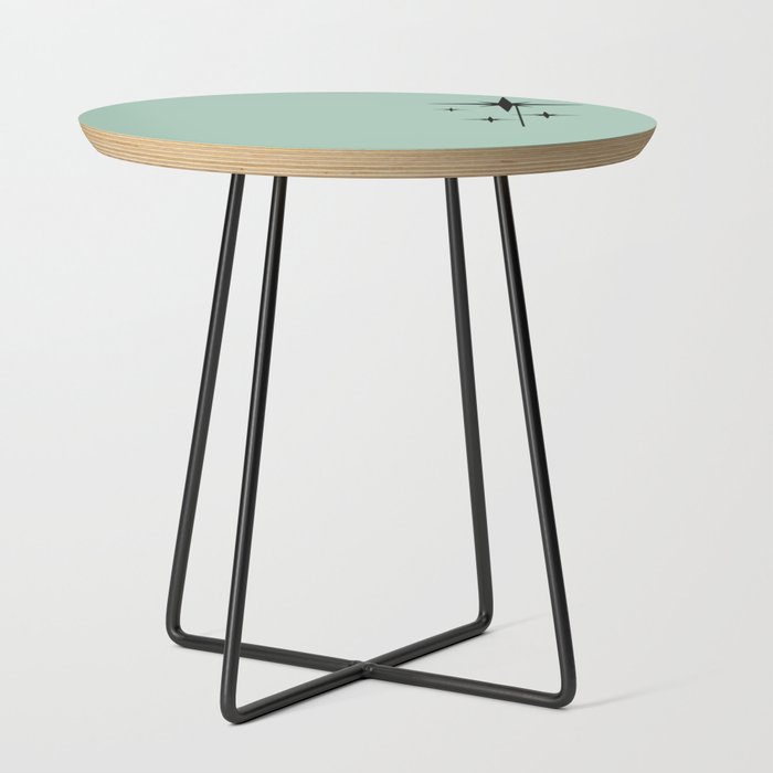 1950s Atomic Age Retro Starbursts in Aqua Mint and Black Side Table