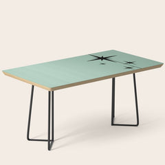1950s Atomic Age Retro Starbursts in Aqua Mint and Black Coffee Table