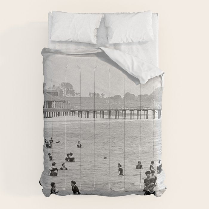 1895 Narragansett Pier and Beach, Narragansett, Rhode Island Comforter