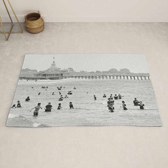 1895 Narragansett Pier and Beach, Narragansett, Rhode Island Rug