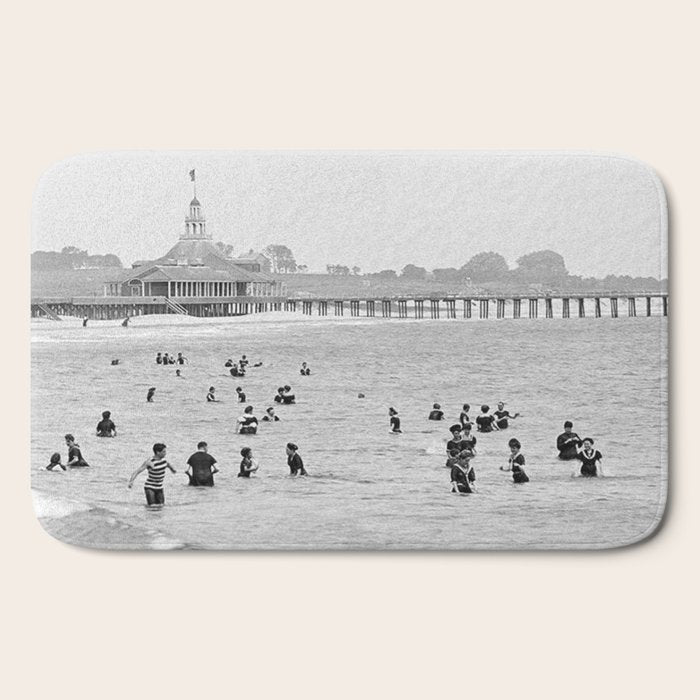 1895 Narragansett Pier and Beach, Narragansett, Rhode Island Bath Mat