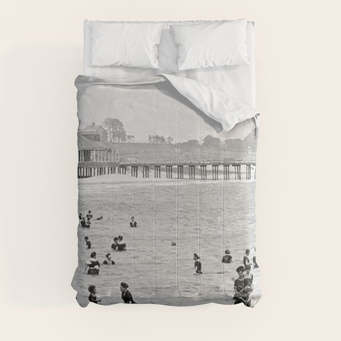 1895 Narragansett Pier and Beach, Narragansett, Rhode Island Comforter